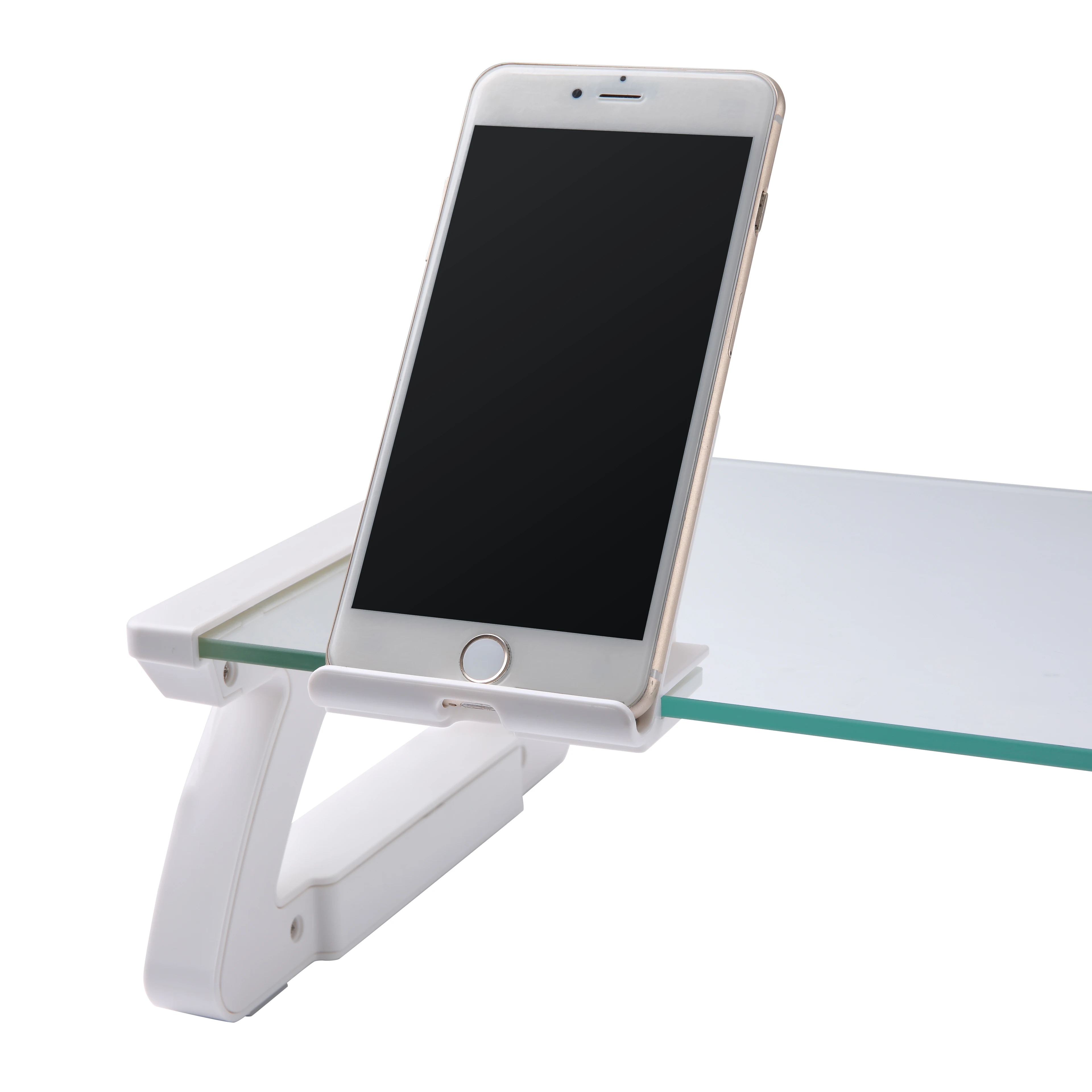 Tempered Glass Smart Computer Monitor and Laptop Riser Stand with Phone Holder with USB Hub