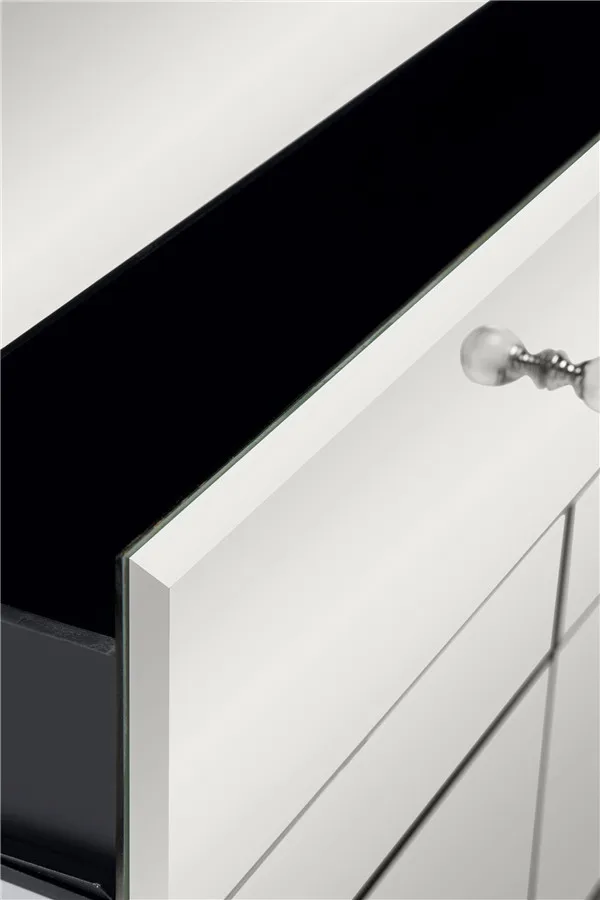 modern 2015 wooden mirrored chest of drawers