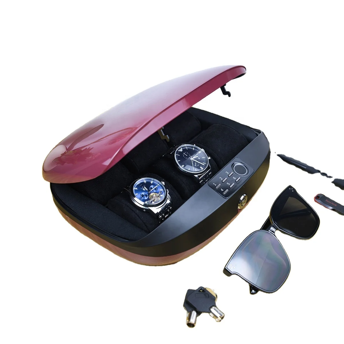 luxury watch travel box luxury watch display case safe watch case with fingerprint and digital code
