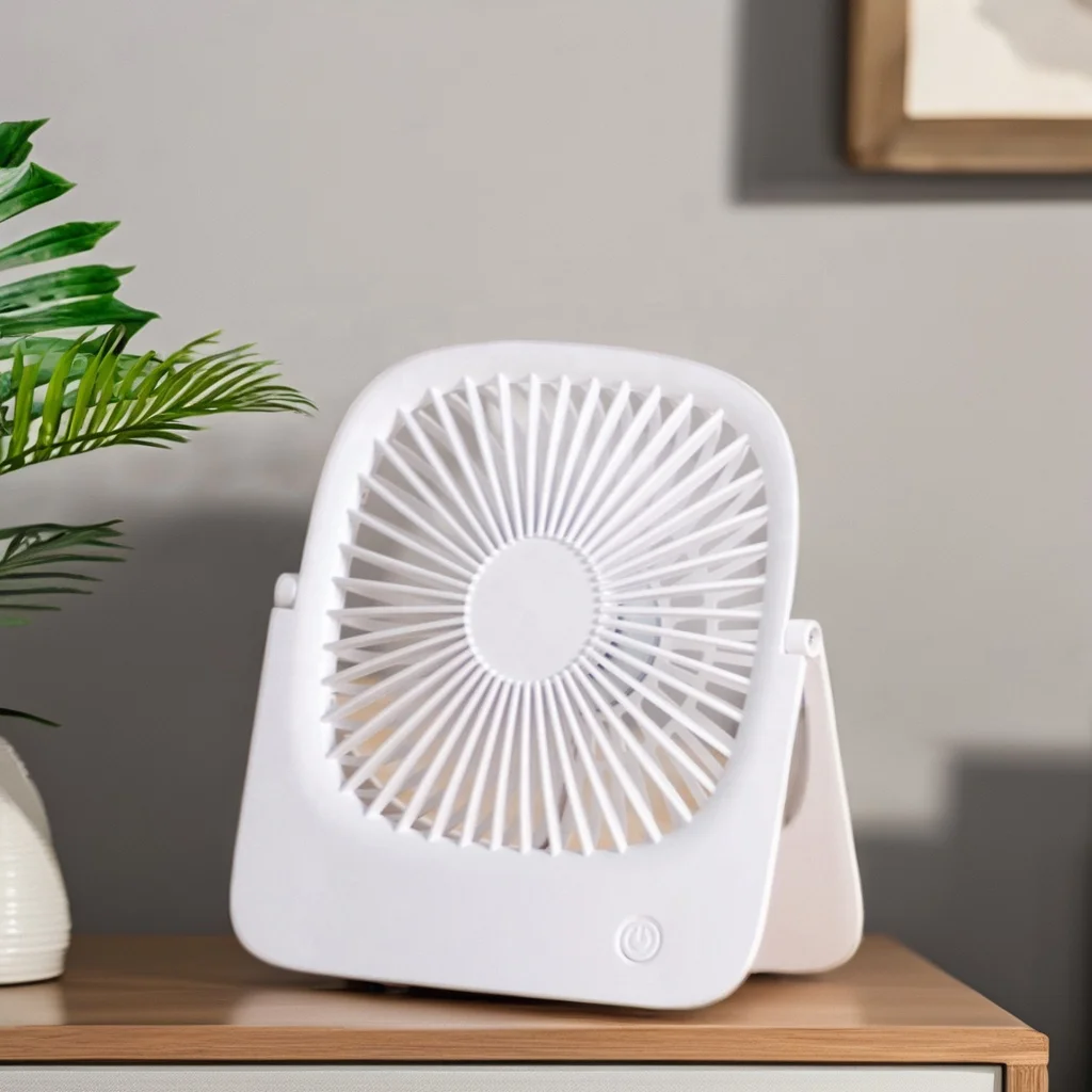 Innovative Portable Mini Table Fan 5V Rechargeable Battery Folding Desk Hanging Electric Fan for Home Car Outdoor Use
