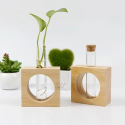 Новая модная свадебная декоративная пробирка ваза стеклянные деревянные вазы пробирка ваза домашний декор