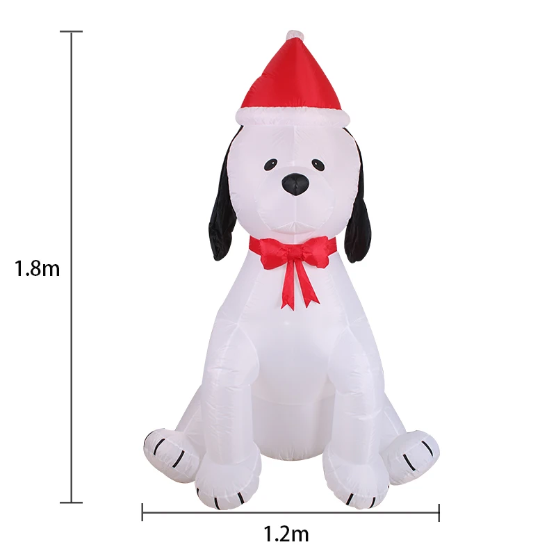 1,8 м/6 футов наружная надувная большая собака украшенная Санта-Клаусом надувная домашняя собака светодиодная подсветка