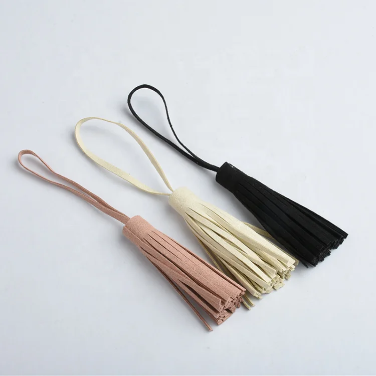 Customized Colourful Microfiber Leather Tassel Fringe For Clothing Accessories Keychain Handbag
