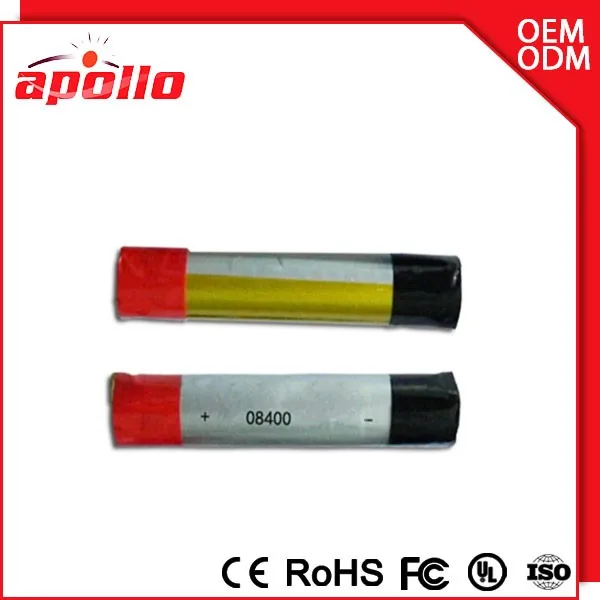 Apollo Hot-sale li-polymer round battery 3.7v 180mah 08400 battery