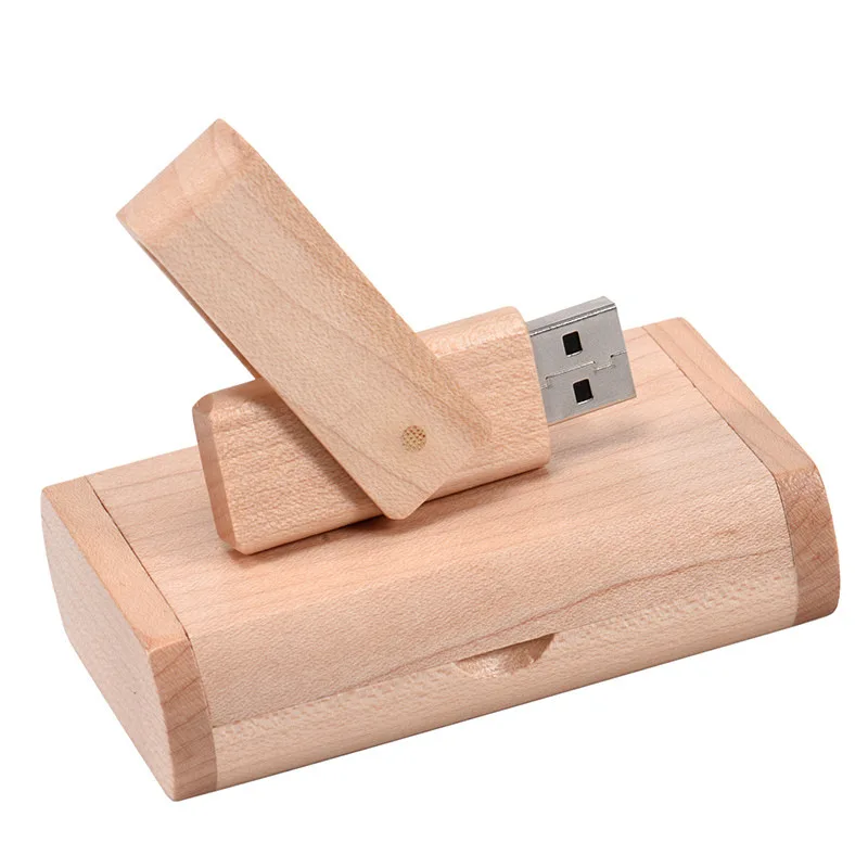 Hot Selling Swivel Wooden USB Memory Stick 4GB 8GB Custom Logo USB Flash Drive 2.0 16GB 32GB Pen Drive 32Gb High Speed Usb Wood