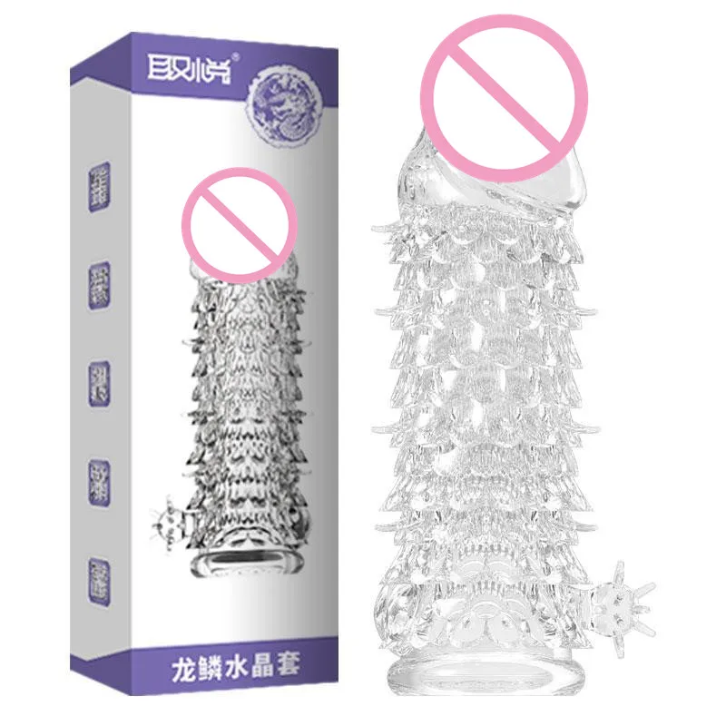 Wholesale Sex Silicone Condom Penis Sleeve Crystal Condom For Men