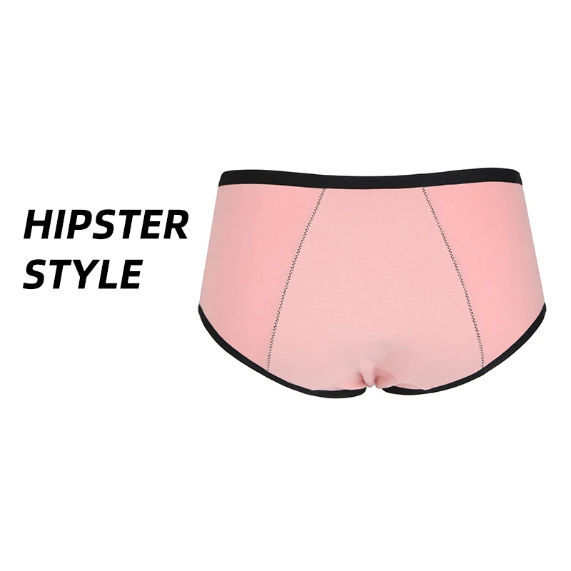 Shanhao Organic Cotton Plus Size Hipster Period Underwear 4-Layers Washable Bragas Menstruales Womens Reusable Period Panties