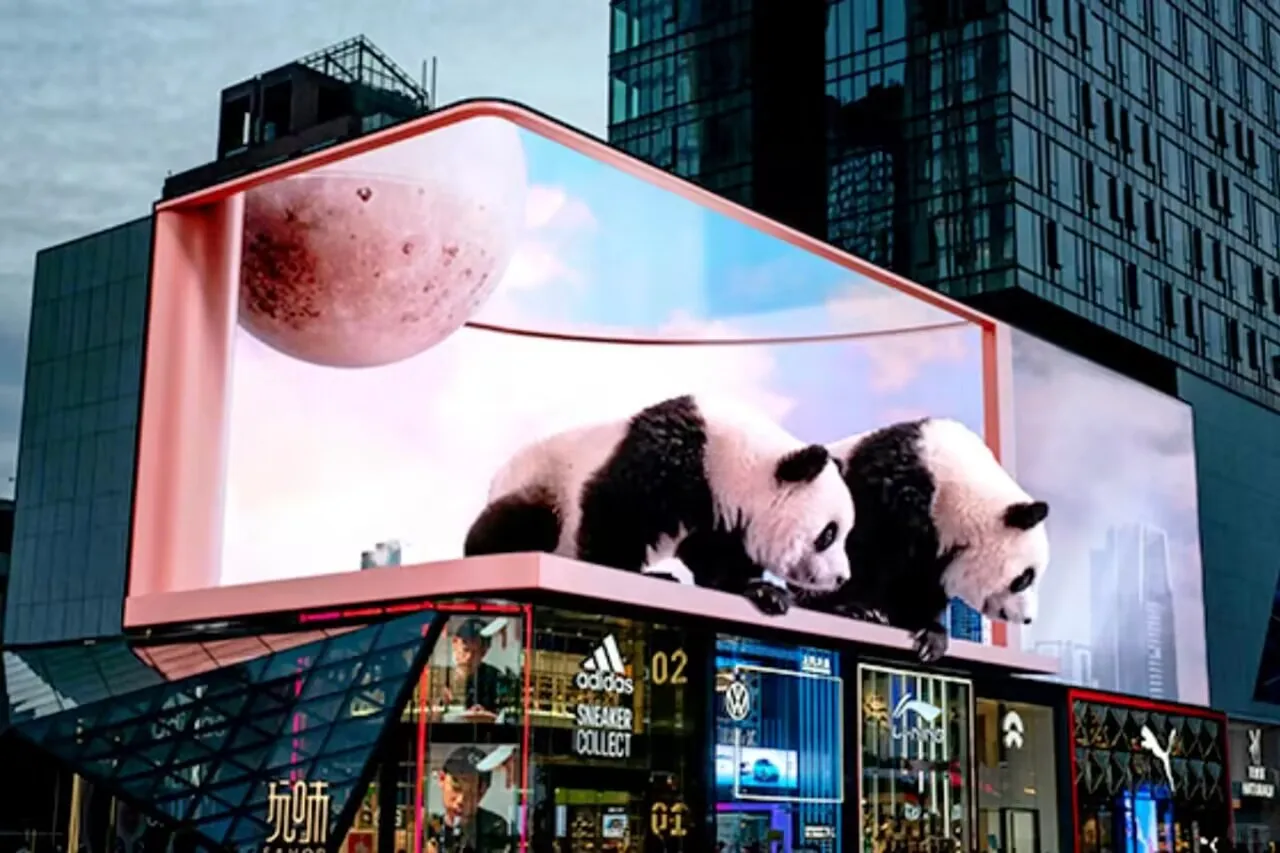 Right Angle Billboard LED Large Screen Video Image Display P4 P5 P6.25 Outdoor 3D Effect Fixed Advertising Screen Display