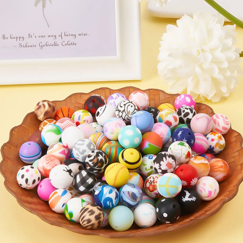 Hot Selling Silicone Beads Portable Travel-Friendly Silicon Teething Beads For Keychain