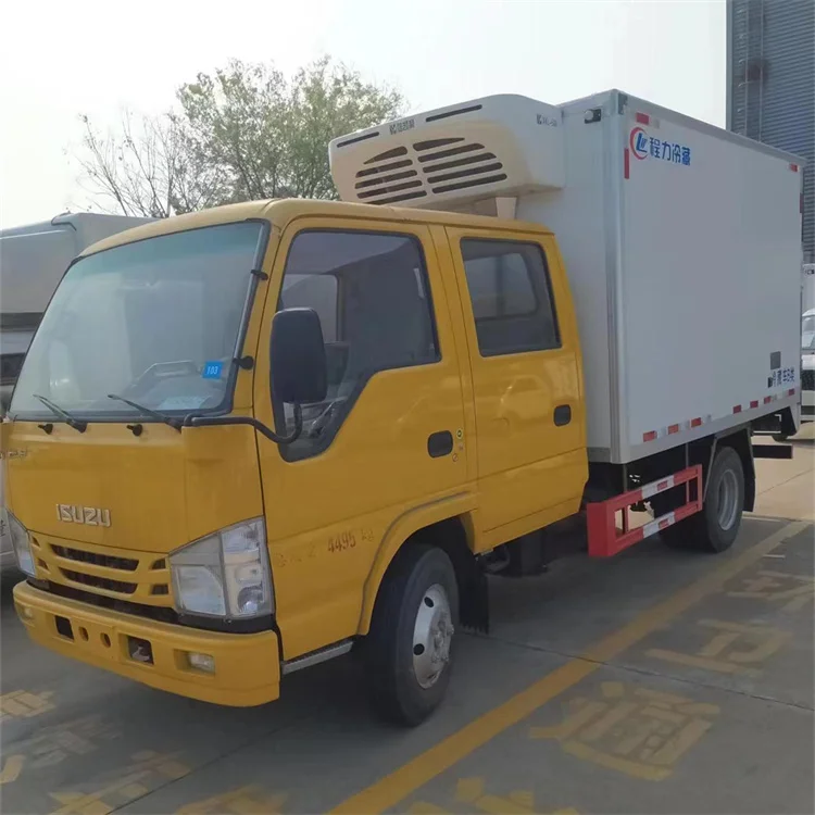 Best Isuzu double row2 ton 3ton refrigerated van freezer truck refrigerator car  chill car cold box truck freezer vehicles
