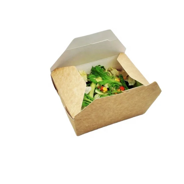 Promotion Brown Kraft Disposable Fast Food Paper Box
