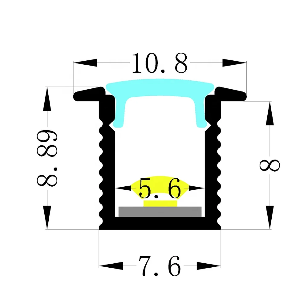 Factory Supply 1009 Aluminium LED Profile Light Recessed Mounted LED Strip Night Lights Wall Lamp for Home Decoration Indoor 80