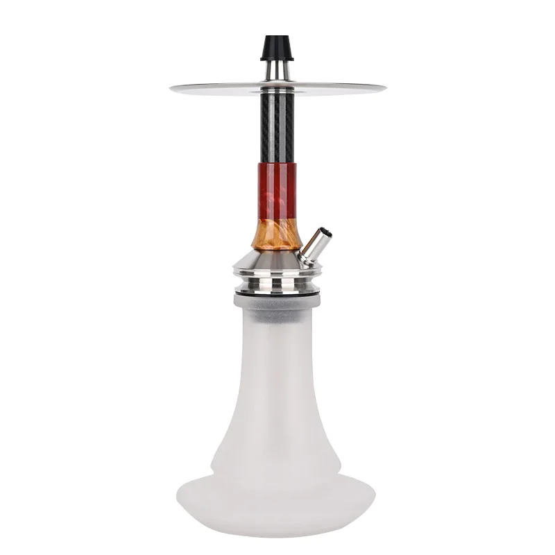 Custom Logo Large size Arabian single Pipe Shisha 15.3 Inch Height Luxury Multi Colors Aluminum Glass Germany Hookah Shisha set