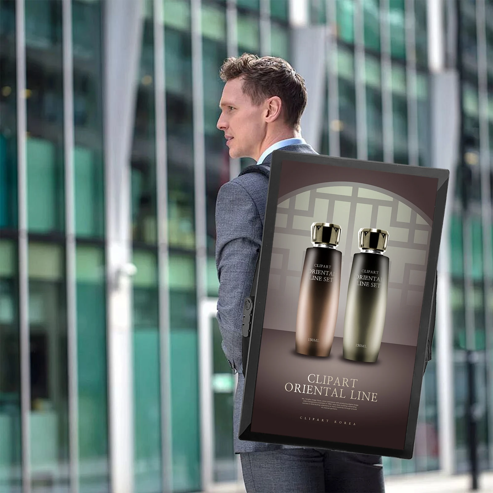 Outdoor Electronic Advertising Lcd Display Screen Led Backpack Mobile 21.5 27inch Outdoor Advertising Players