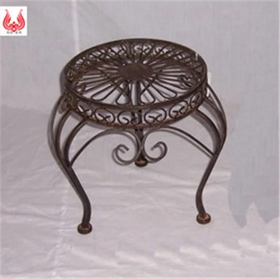 Wholesale Decorative Bushel Basket Stand Round Metal Plant Stand Flower Pot Stand For Home Garden Decor