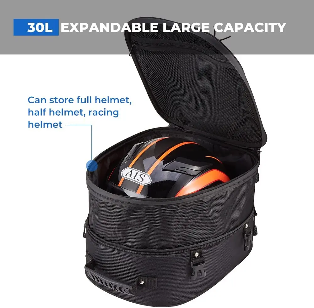 High Quality 30L Motorbike Helmet Bag Luggage Storage Backpack Motorcycle Tail Bag