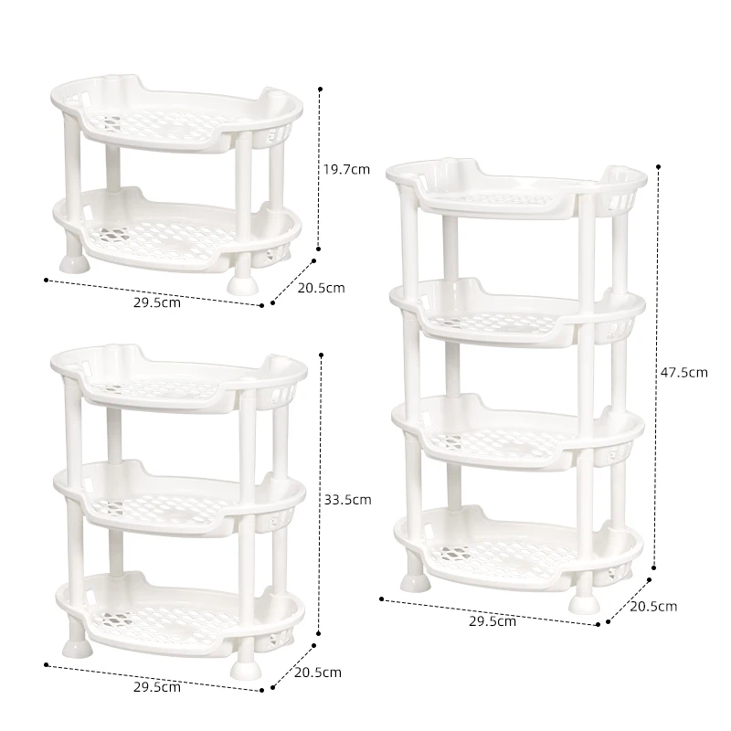 Wholesale Bathroom Household Multi-layer Kitchen Plastic Storage Organizer Shelf Storage Rack