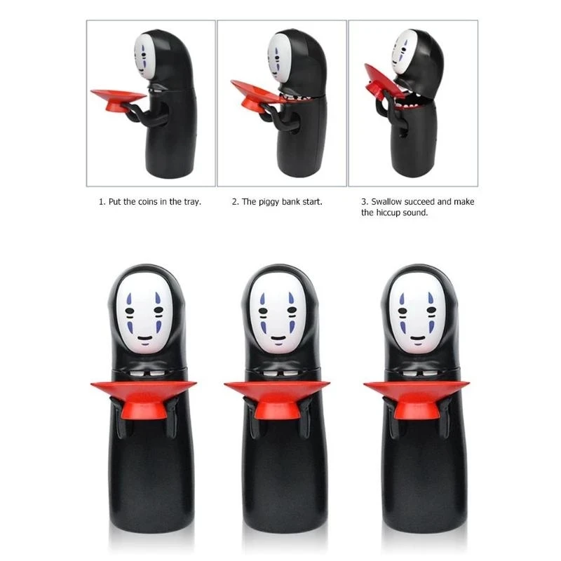 Spirited Away Kaonashi No-face Piggy Bank Toy Automatic Eaten Coin Bank Miyazaki Hayao Chihiro Design Christmas Present