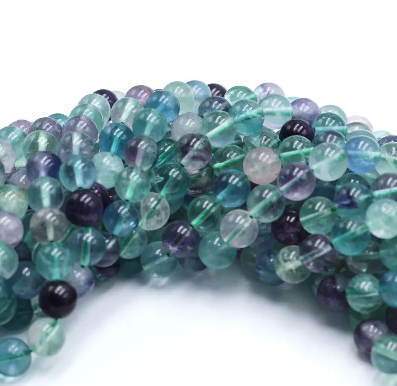 Natural Rainbow Fluorite Stone Bead 4/6/8/10mm Round Loose Stone Jewelry Bead For Jewelry Making Gift