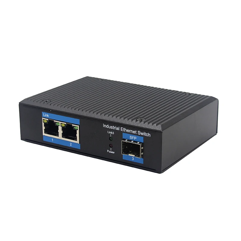 Industrial Ethernet Switch 2 ports Gigabit SFP PoE Network Switch Wide range DC power supply DIN rail Ethernet Switch