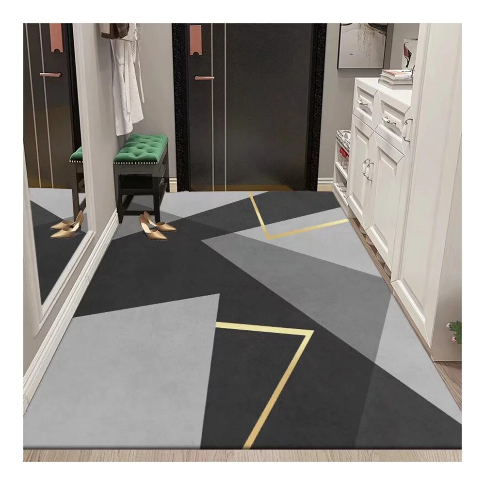 Modern Luxury Cotton Bottom Bedside Carpet Bedroom Bathroom Entry Carpet Anti slip and Water Absorbing