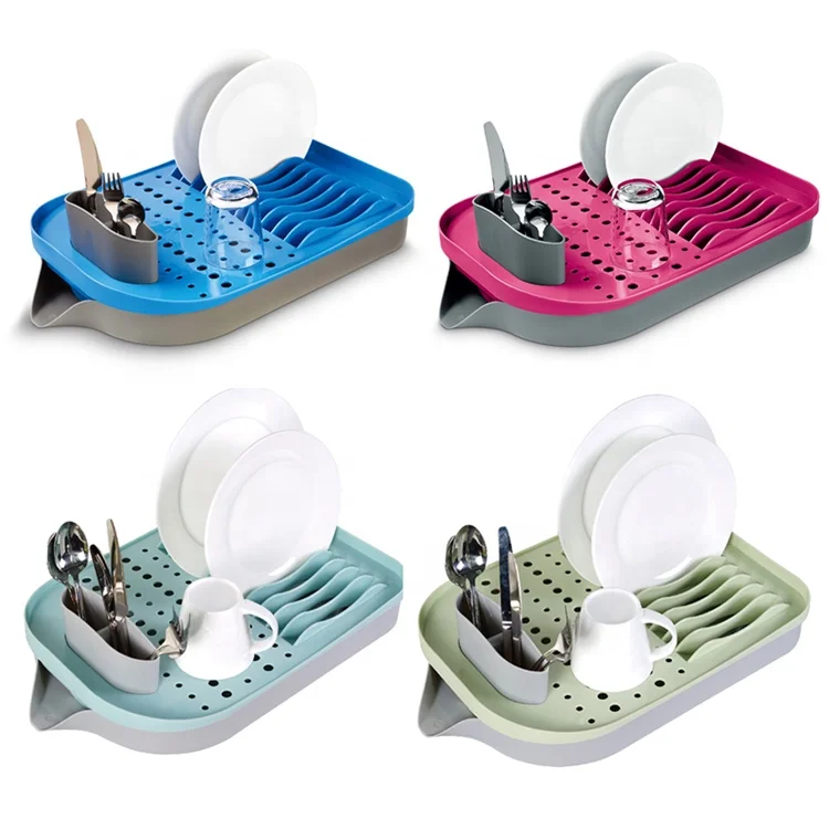 Hot Sale Plastic Dish Drainer Detachable PP Plastic Dish Drainer Rack With Drainboard Kitchen Dish Rack