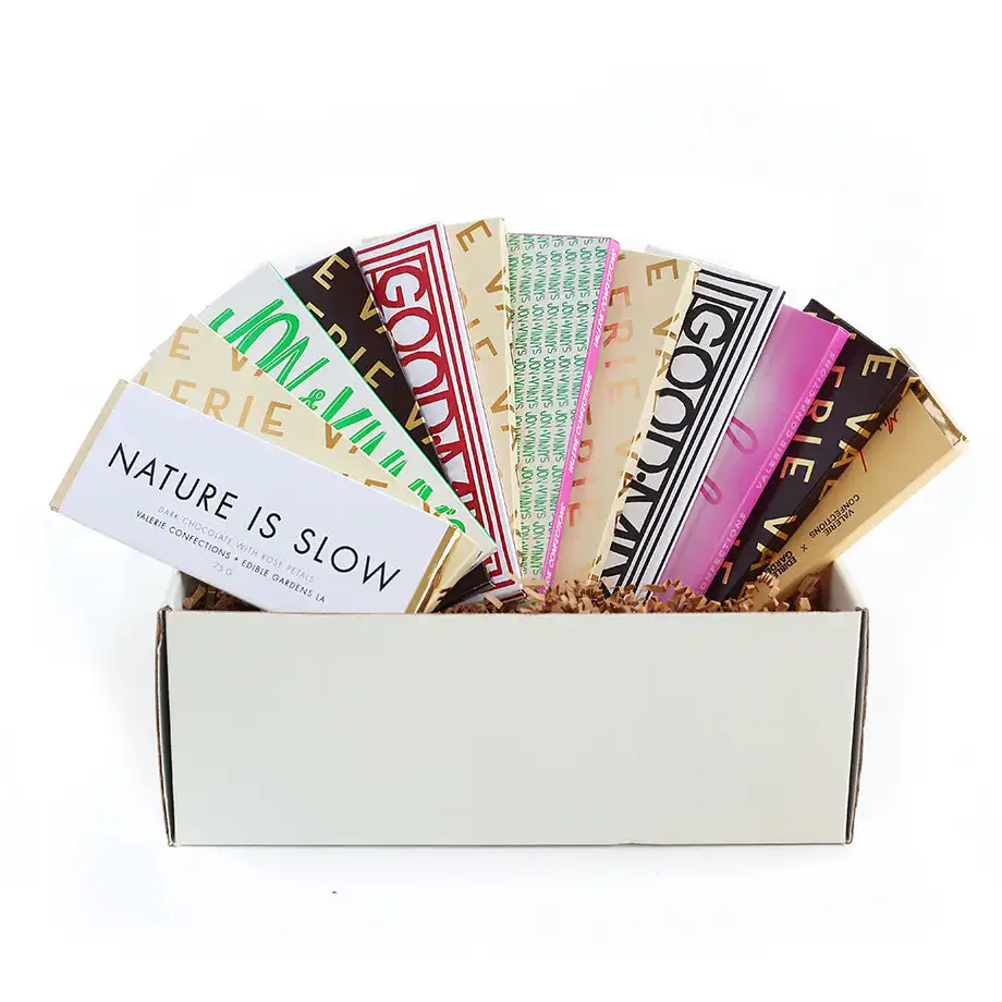 Eco-friendly wholesale custom empty gift boxes for chocolates bar packaging boxes paper chocolate with gold foil
