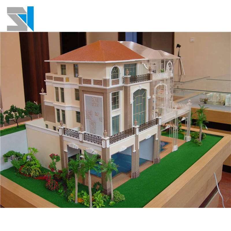 Handmade miniature school building model , led light handicraft