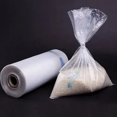 Пластиковый упаковочный пакет из полиэтилена HDPE в рулонах для пищевых продуктов супермаркете