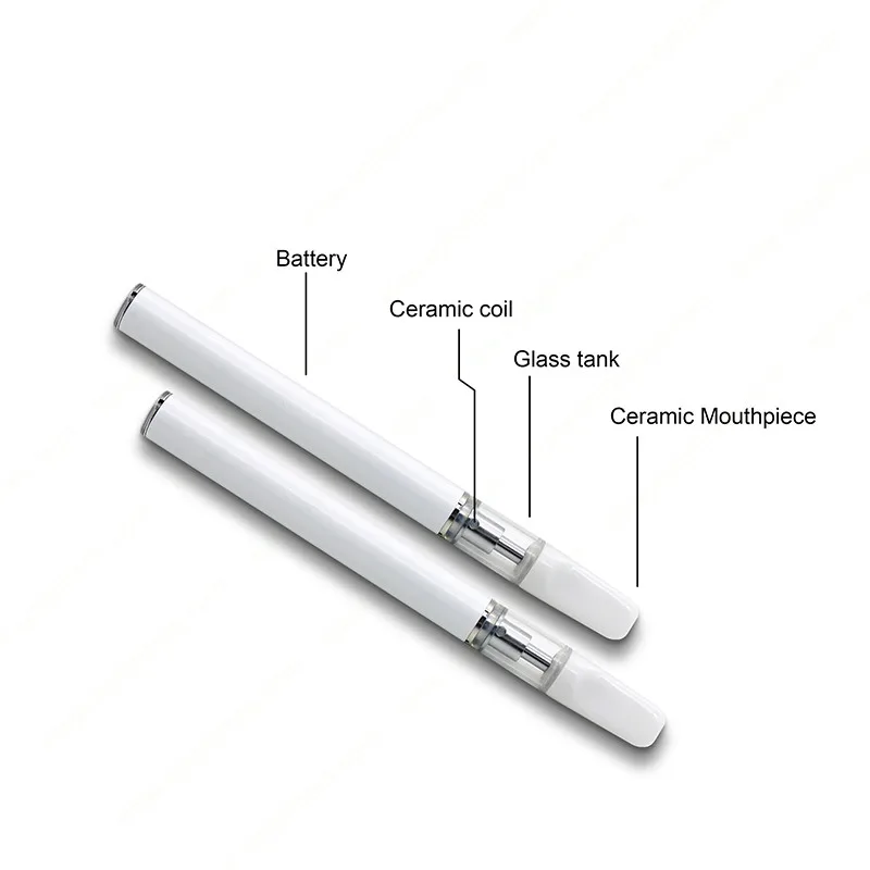 Популярный Топ 0,5 мл 1 мл круглый плоский керамический картридж Cbd вейп с резьбой 510
