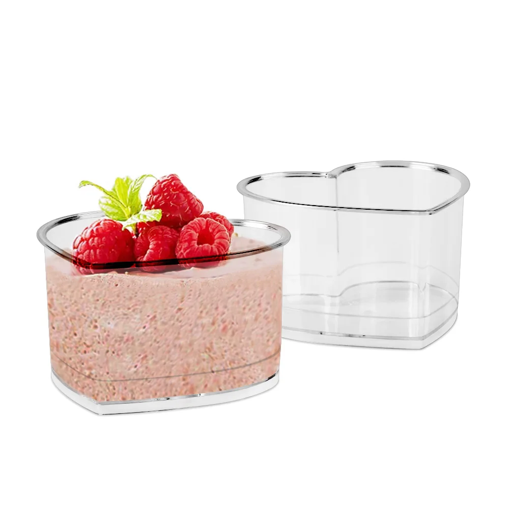 4 oz clear plastic cup jelly mold dessert heart-shape flower set Reusable Parfait Cups Serving Bowl Ideal for Sudoku cake cup