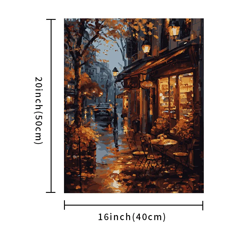 Painting By Number Kit Landscape City Architecture Street Beautiful Home Art DIY Decorative Painting