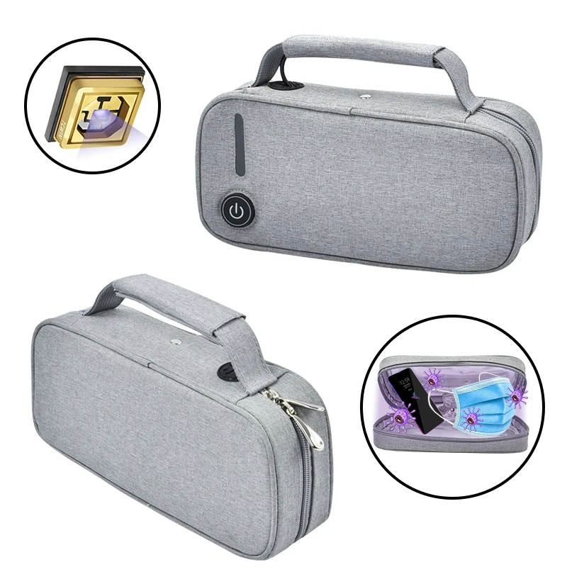 BSCI Supplier CE Certificates Sterilizer Box Travel Lightweight Premium LED Light UVC Sanitizer Bag