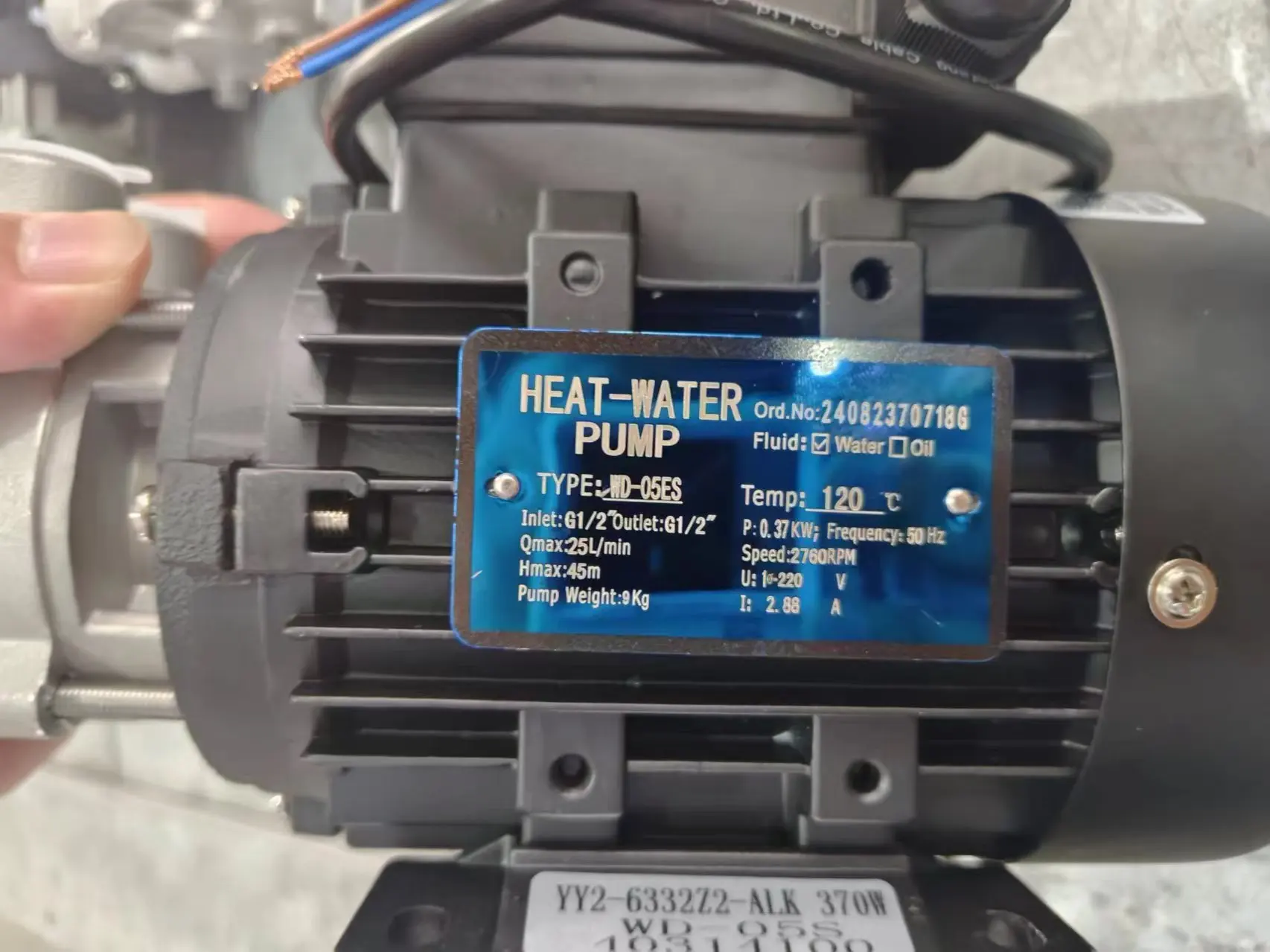 WD 0.37kw 0.5Hp Copper vortex Pump Steam Generator Pumps Hot Water