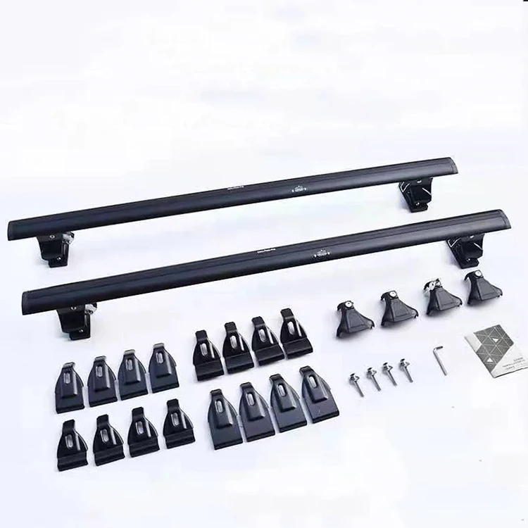 Black Aluminum Car Rack Roof Rack Cross Bar Universal Adjustable Roof Luggage Rack Cross With Lock For Sedan