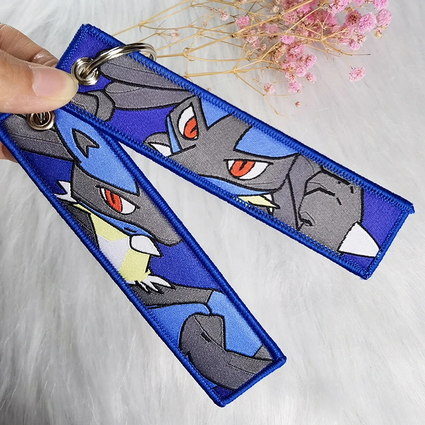 Custom Kawaii Safety Wallet Accessories Key Chain Jettags Embroidery Japan Anime Jet Tag Keychain
