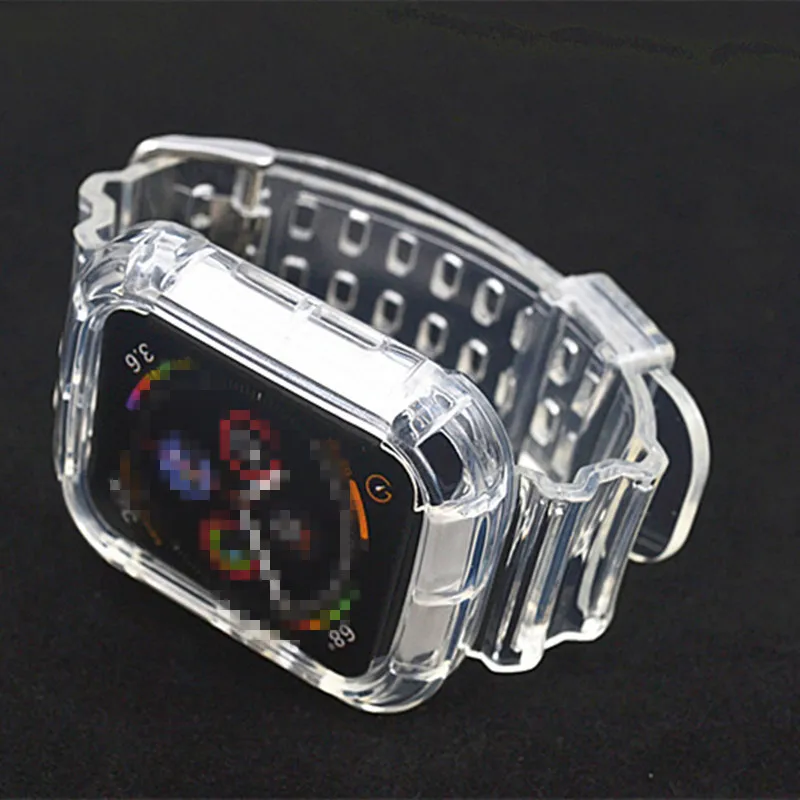 Новый тренд, прозрачный пластиковый ремешок и чехол из ТПУ для смарт-часов