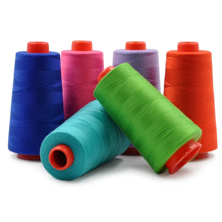 OEM 20/2 multi color 100% spun polyester sewing thread