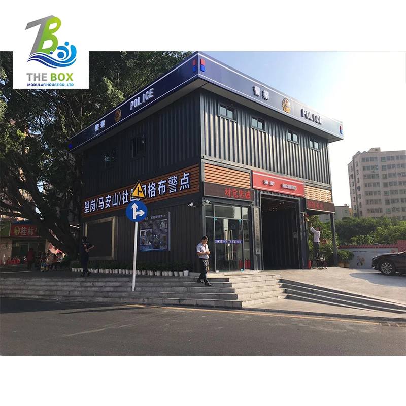 China Customized building design prefab container house facility prefab fire station