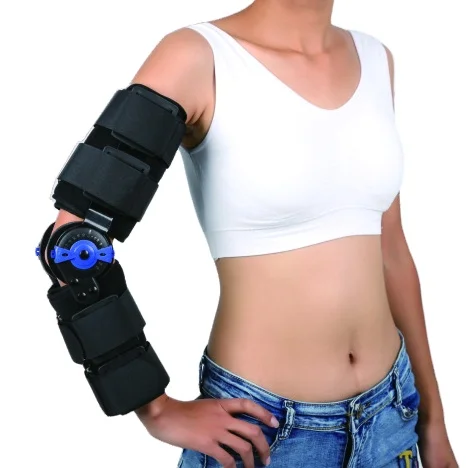 HKJD OEM Custom Adjustable Elbow Joint Brace Support Post OP Elbow Immobilizer Orthopedic Hinged Rom Elbow Brace