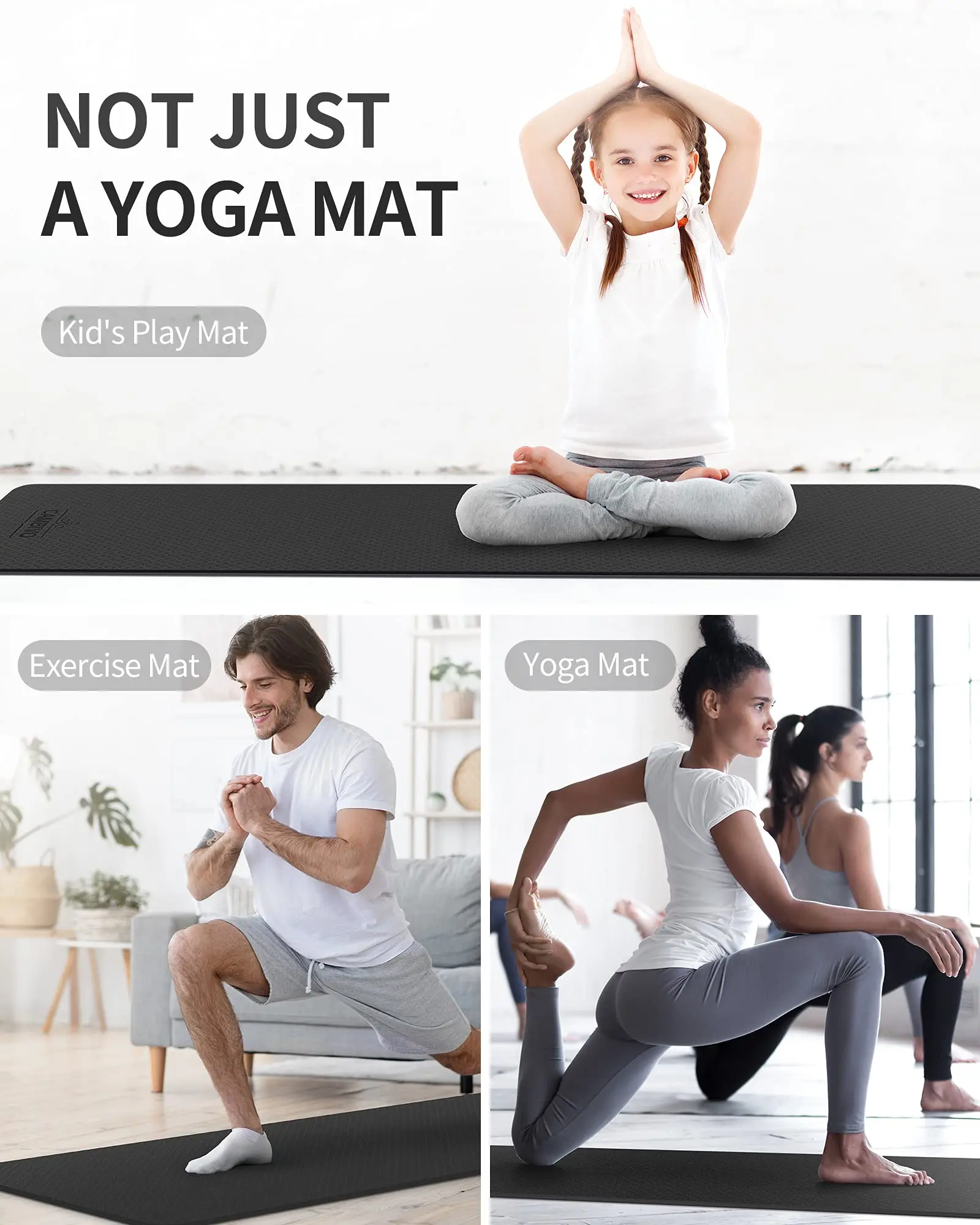 Best Workout Matt Absorbent Yoga Exercise Mat 6Mm Thick Yoga Mats For Men Women And Kids Carpet Exercise