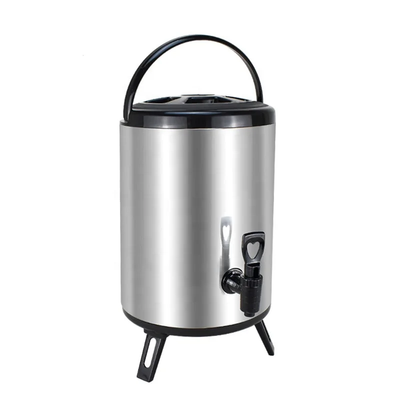 Food Grade Stainless Steel Insulated Thermos Iced Milk Tea Storage Barrel Drink Dispenser