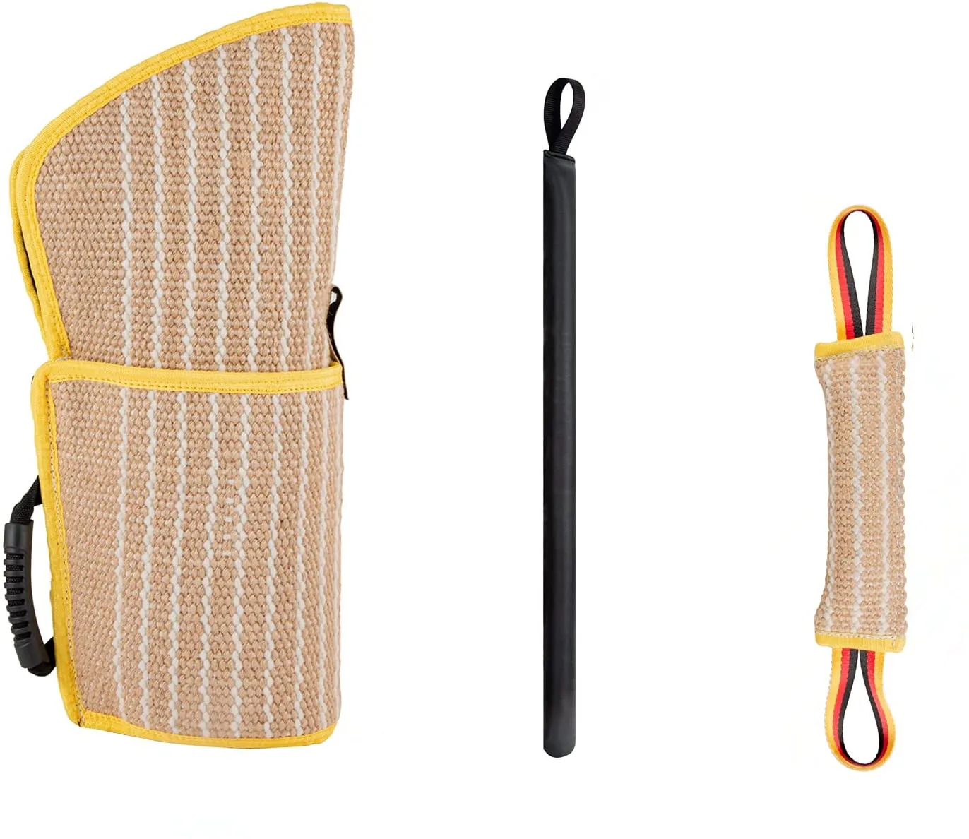 Durable Dog Bite Training suit Set with Double-Layer Dog Bite Sleeve,  Tug Toy and Dog Attack Agitation Stick