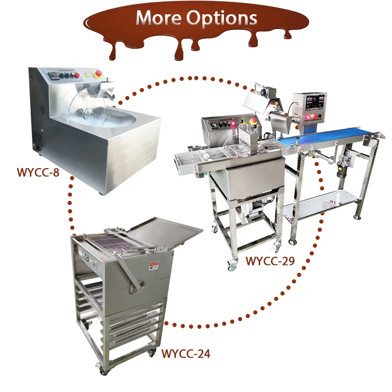 Chocolate tempering and coating machine automatic spryer mini for nuts chocolate