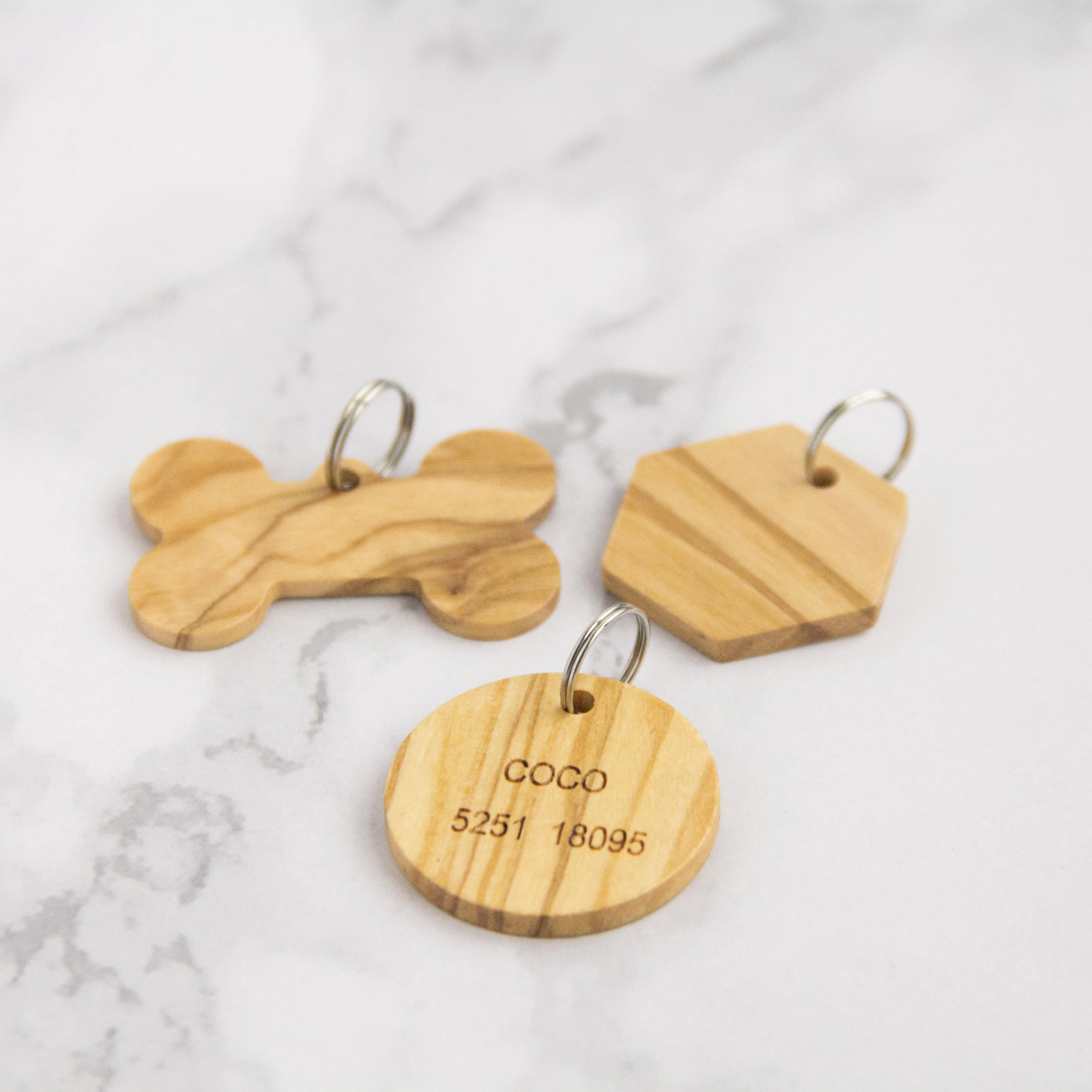 Laser Blanks Wooden Dog Tag for Pets Collar Dog Name Tag Engravable