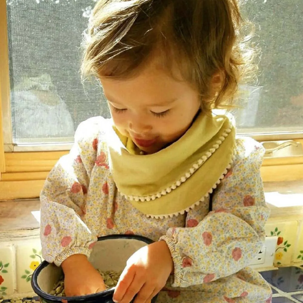 Baby Bandana Drool Bibs Muslin Cotton Toddler Bibs Unisex Teething  pom pom Bibs