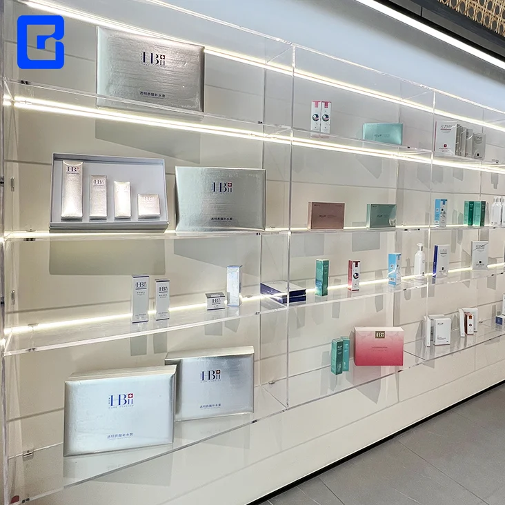 Good quality acrylic display cabinet acrylic rack display case acrylic wall shelf