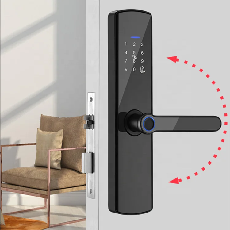 OEM /ODM Manufacturer APP Biometric fingerprint handle smart door lock tuya