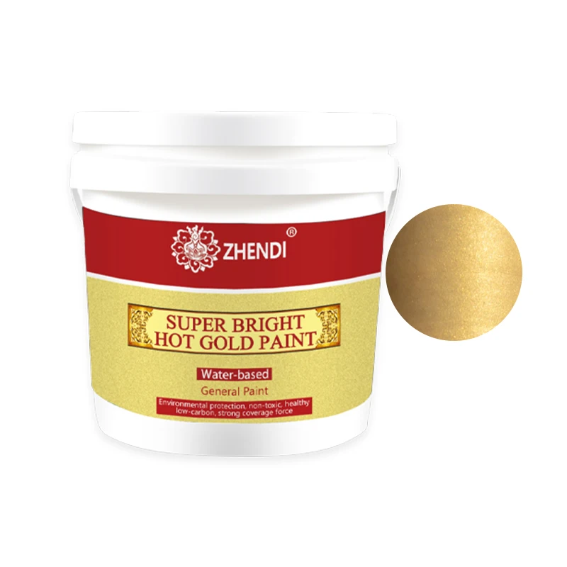 Waterborne Metallic Paint Shiny Gold Foil Paint External Wall Plaque Gold Decorative Gold Paint