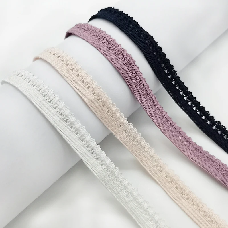 Wholesale Picot Edge Elastic Lingerie 10 mm Edging Lace High Elasticity Underwear Webbing Band 3/8 Decor Scallop Tape